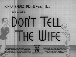Don't Tell The Wife - 1937